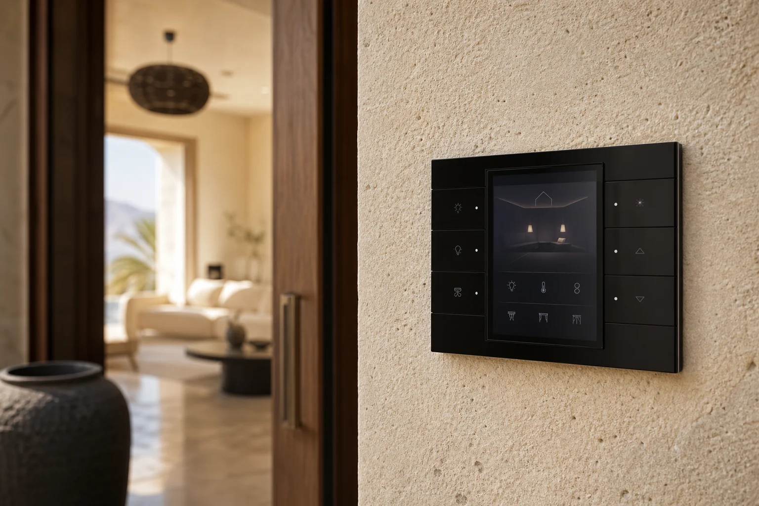 KNX wall keypad in a luxury Oman villa